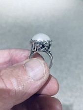Large Pearl Sterling Ring