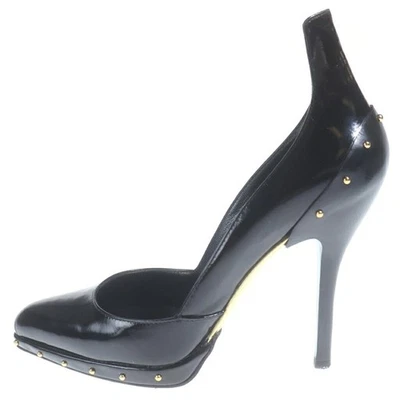 Chaussures GUCCI escarpins talons clous EU 36 US 6 cuir verni noir authentique - Photo 1/4