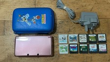 Nintendo 3DS Console Pink, PSU, Case & 10 Games 0826