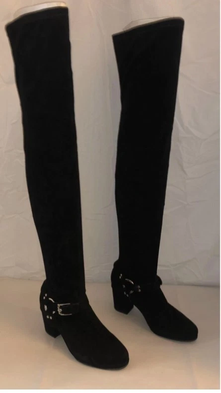 Bota 39/US8❤️CERIMÔNIA DE ABERTURA Couro Camurça Elástica Sobre Joelho Coxa Alta - Imagem 4 de 4