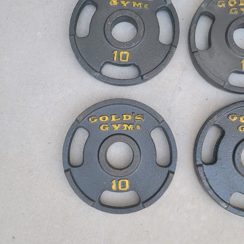 Gold's Gym (4) 10 Pound 2" Olympic Barbell Weight Plates Easy Grip 40 total lb - Picture 2 of 8