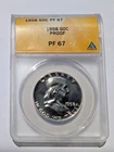 1958 Franklin Half Dollar Proof, ANACS PF67⭐ Mirror-Like Finish, 90% Silver