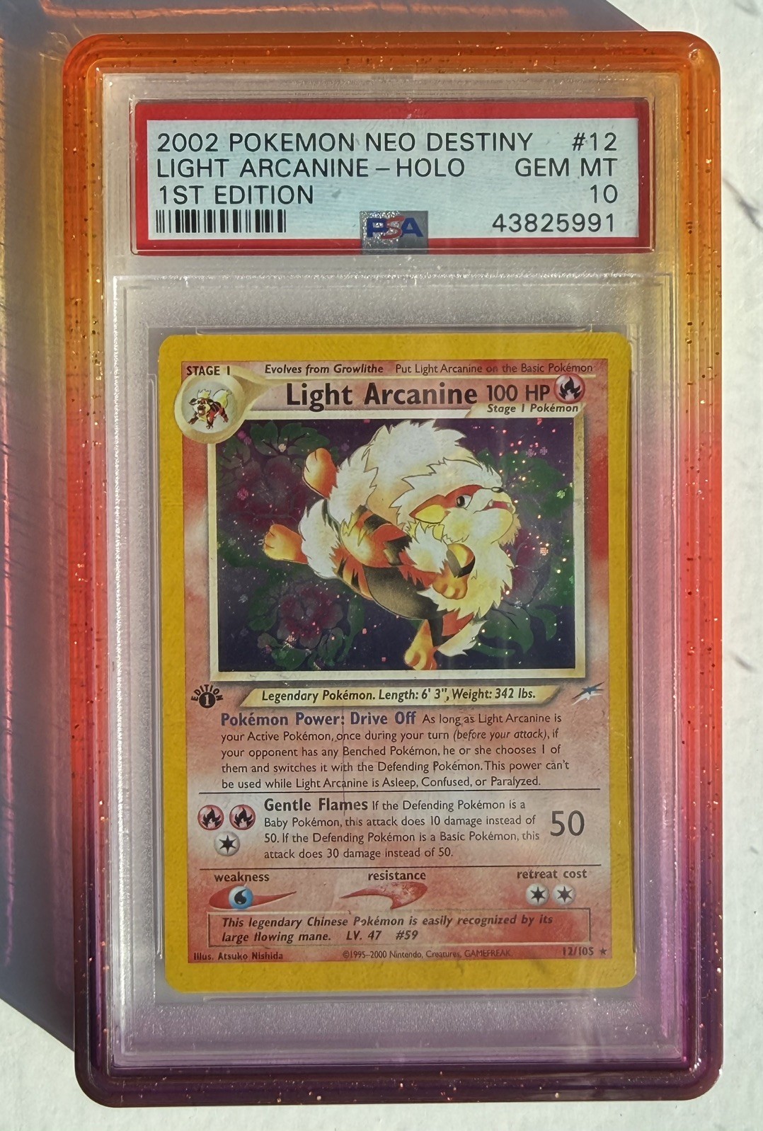 Pokemon Light Arcanine Neo Destiny 1st Edition Holo Rare #12 PSA 10 Gem Mint