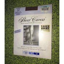 Vintage Worthington Sheer Caress Grey Extra Sheer Support Pantihose size long