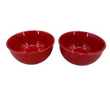 Royal Norfolk 6” Red Ceramic Bowls Cereal/Salad/Soup Bowls - Set of 2