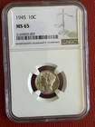 1945 D 10C PCGS MS65 Mercury Dime Historical Piece Silver Collection Coin |