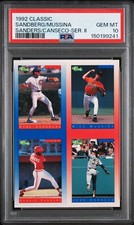 1992 Classic Update Blue/Red Travel Quad #SMSC Sandberg Mussina Sanders Canseco