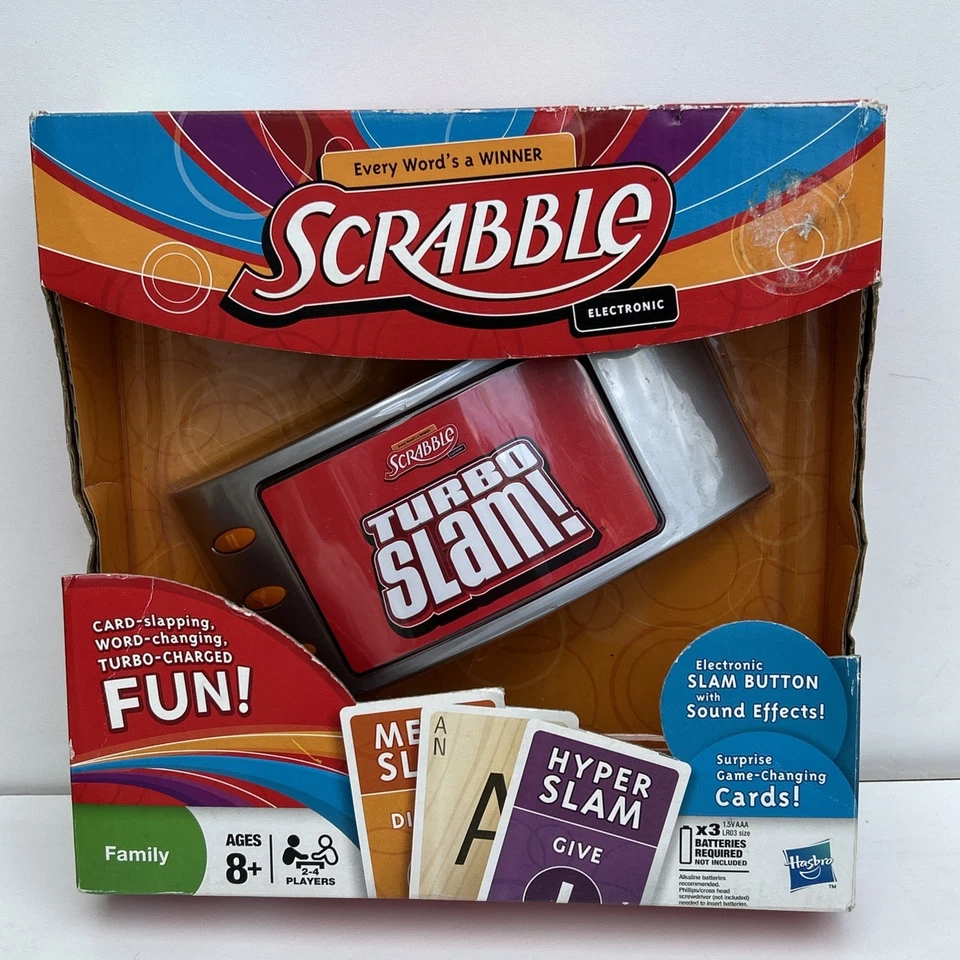 NIB Scrabble Turbo Slam Electronic Hasbro Card Game Family Game Night Fun Sound - Image 3 of 4
