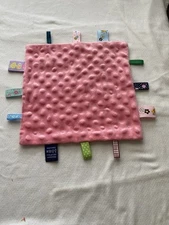 Insular Pink Minky Dots Ribbon Tags Security Blanket Lovey Bee Spring Egg Flower