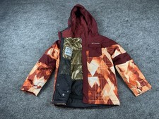 Columbia Jacket Kids Small 8 Geometric Gold Omni Heat Infinity Ski Coat Boy Girl