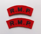 WW2 BRITISH ARMY ROYAL MILITARY POLICE CLOTH SHOULDER TITLES BADGES