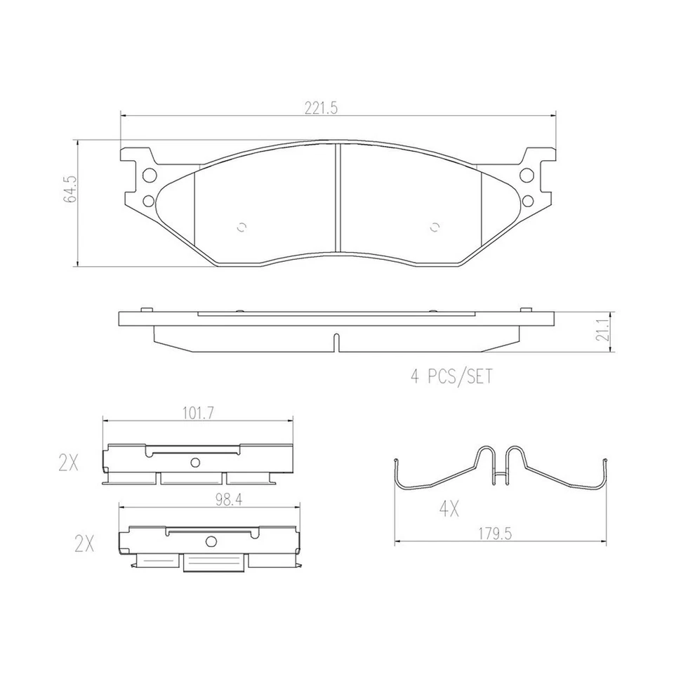 Juego de pastillas de freno de disco Brembo P11037N para modelos Ford 05-22 seleccionados Foto 4 de 4
