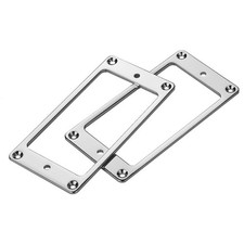 2 Silver Iron Humbucker Pickup Mounting Ring Frame Bridge Neck Flat Parts w