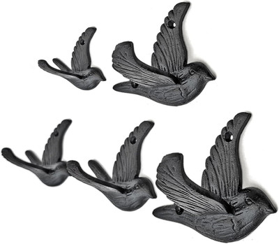 Flying Bird Iron Cast Decorative Bird Wall Mounted Coat Hooks (Classic)