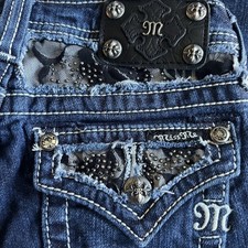 Miss Me Girls Denim Blue Distressed Bootcut Size 12