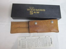 Vintage Wyoming Saw- Belt Loop Leather Case In Box - 4 Blades & Instructions