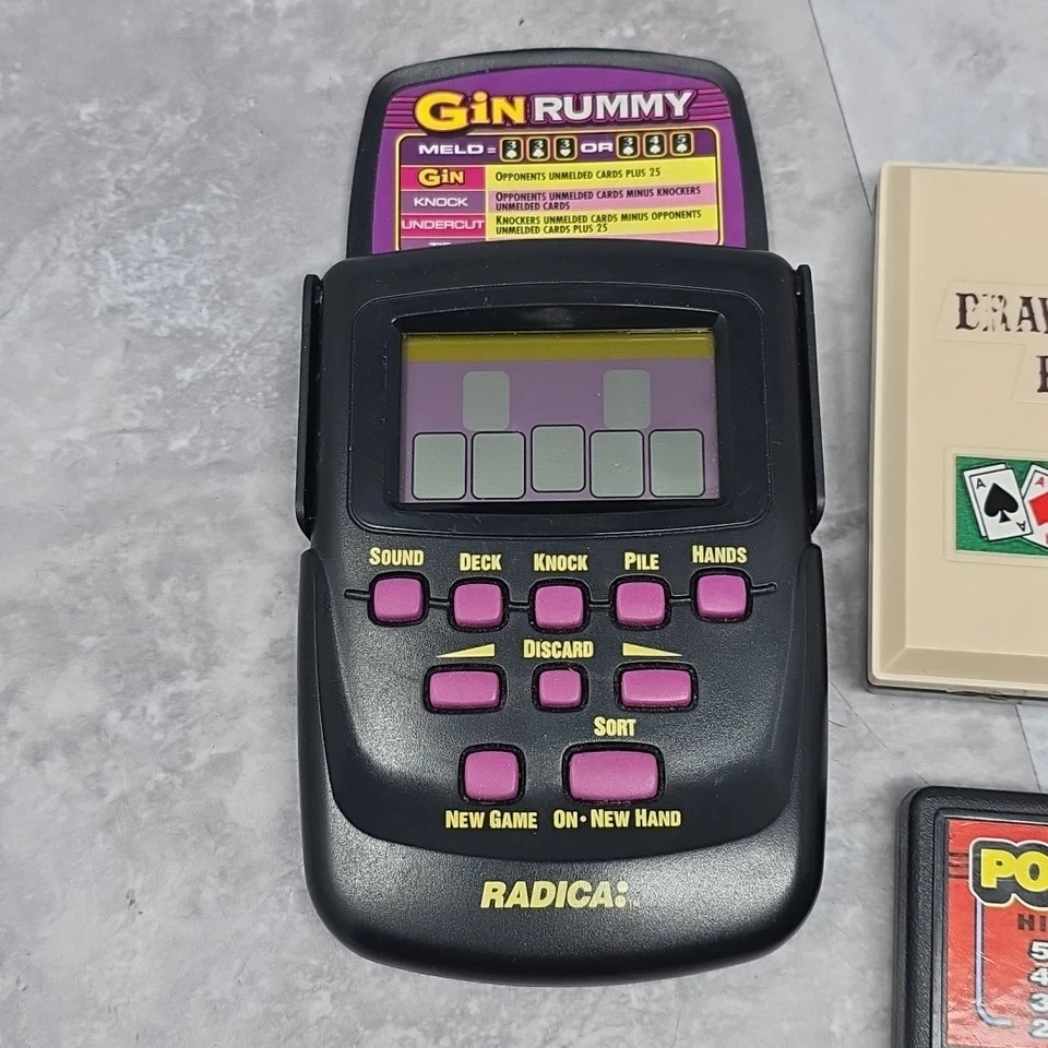 Lote de juegos de viaje portátiles de colección Keno Gin Rummy Poker paquete probado ¡funciona! Need Batt Foto 3 de 4