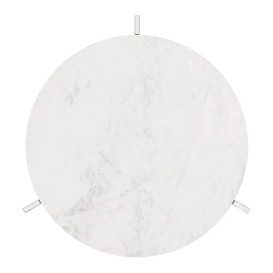 Barmas 19,3 pol.W prata 24,8 pol. Mesa redonda de mármore H - Imagem 4 de 4