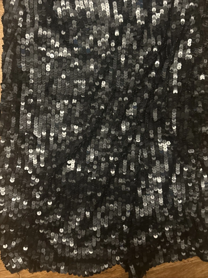 Karen Millen Black Sequin Dress With Drape Back Detail 10 - Image 3 of 4