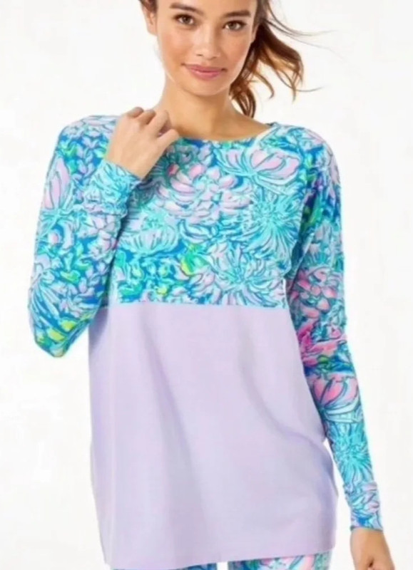 NEW Lilly Pulitzer Finn in Full Bloom Long Sleeve Top LARGE