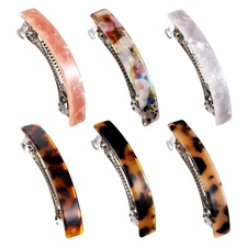 6 Pcs Small Hair Barrette for Women 3 Inch Barrettes Fine Hair Clip Shell Clip