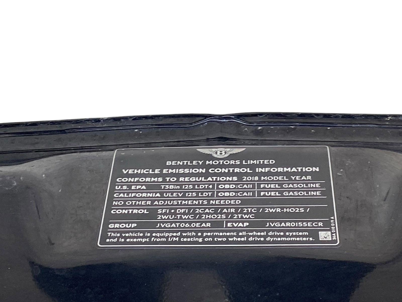 2018 BENTLEY BENTAYGA OEM W12 SIGNATURE FRONT HOOD BONNET COVER OYNX BLACK 6935