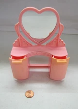 Playskool Dollhouse-Sized Mirrored Vanity Dresser Dressing Table Drawers Open!