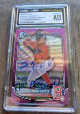 Jhostynxon Garcia Signed 2025 Bowman Baseball Card #BCP43 CGC JSA Red Sox /199