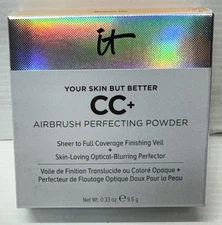 it Cosmetics YOUR SKIN BUT BETTER CC+ Airbrush Perfecting Powder MED-TAN 0.33oz