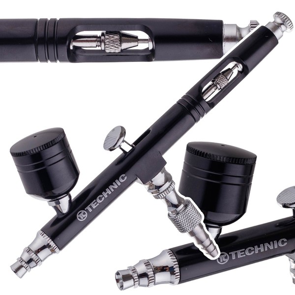 Modellbau-Airbrush Mit 0,3 Mm Double Action DüSe Zum Lackieren AB-140 Schwarz-image