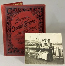 SOUVENIR OF OCEAN GROVE & ASBURY PARK Antique VIEW BOOK New Jersey Travel PHOTO