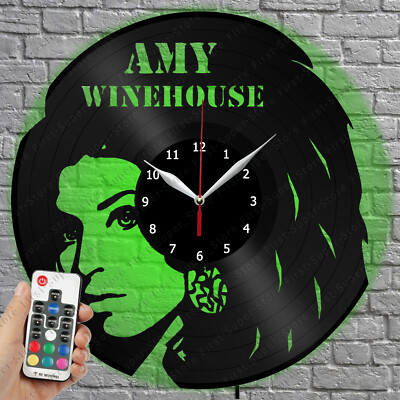 LED Clock Amy Winehouse Vinyl Record Wall Clock Led Light Wall Clock 441