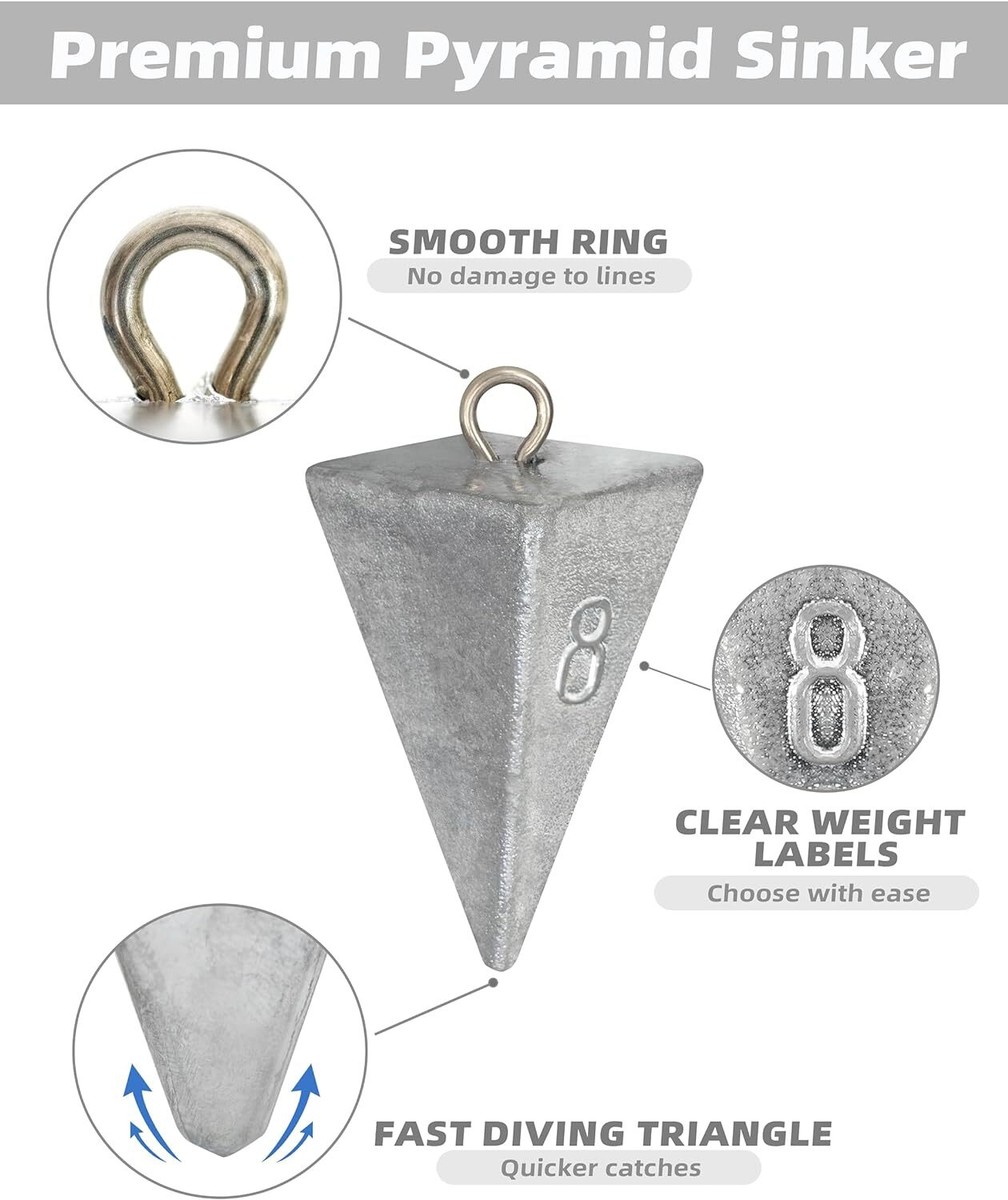BLUEWING Fishing Weights Sinker Pyramid Lead Fishing Weights US