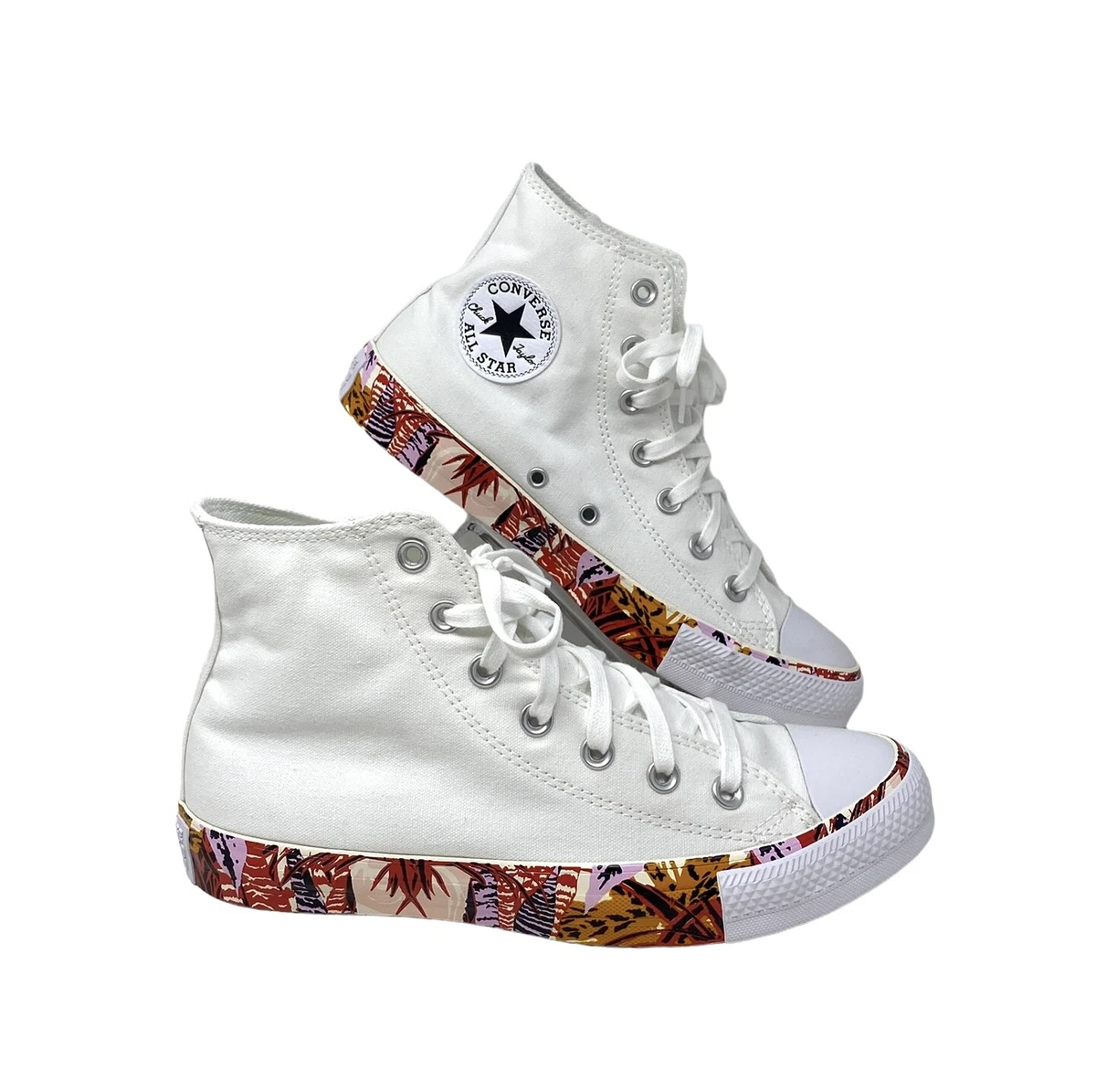 Converse CTAS Hi White Mantra Orange High Top Women Sneakers Size
