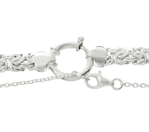16" 18" Layered Byzantine Chain Necklace Real 925 Sterling Silver 2 pcz QVC - Picture 3 of 3