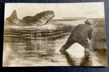 Fantasy RPPC Postcard Nip And Tuck With A Bass by W H Martin 1911