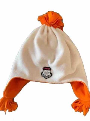 CAPO Fleece Mütze, Ski Mütze, ganz warm, beige orange, Gr. M, 431-402