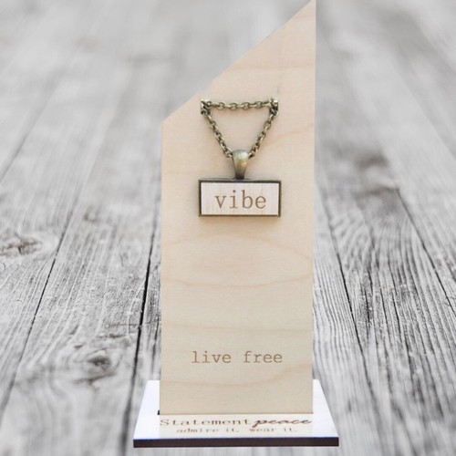 HANDMADE Necklace Artisan VIBE Wooden Statement Pendant Eco Friendly & Organic - Picture 3 of 5