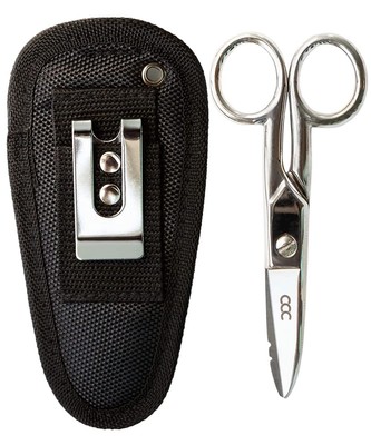 ''electrician scissors with notches and carrying pouch, professional heavy-dut...