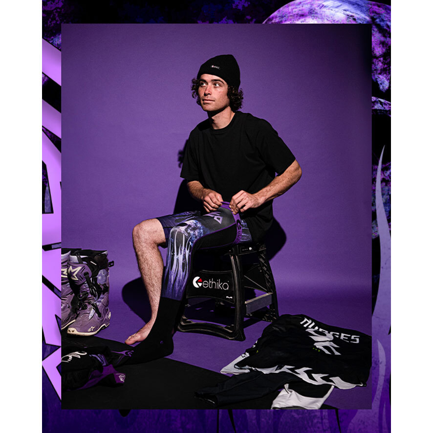 Ethika Mens Moto Socks Motocross Knee Brace AXELL HODGES SLAY DAY eBay