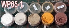 WPS05-1 DAVE'S WEATHERING POWDERS ALL NATURAL EARTH PIGMENT 5 COLOR SET 1 