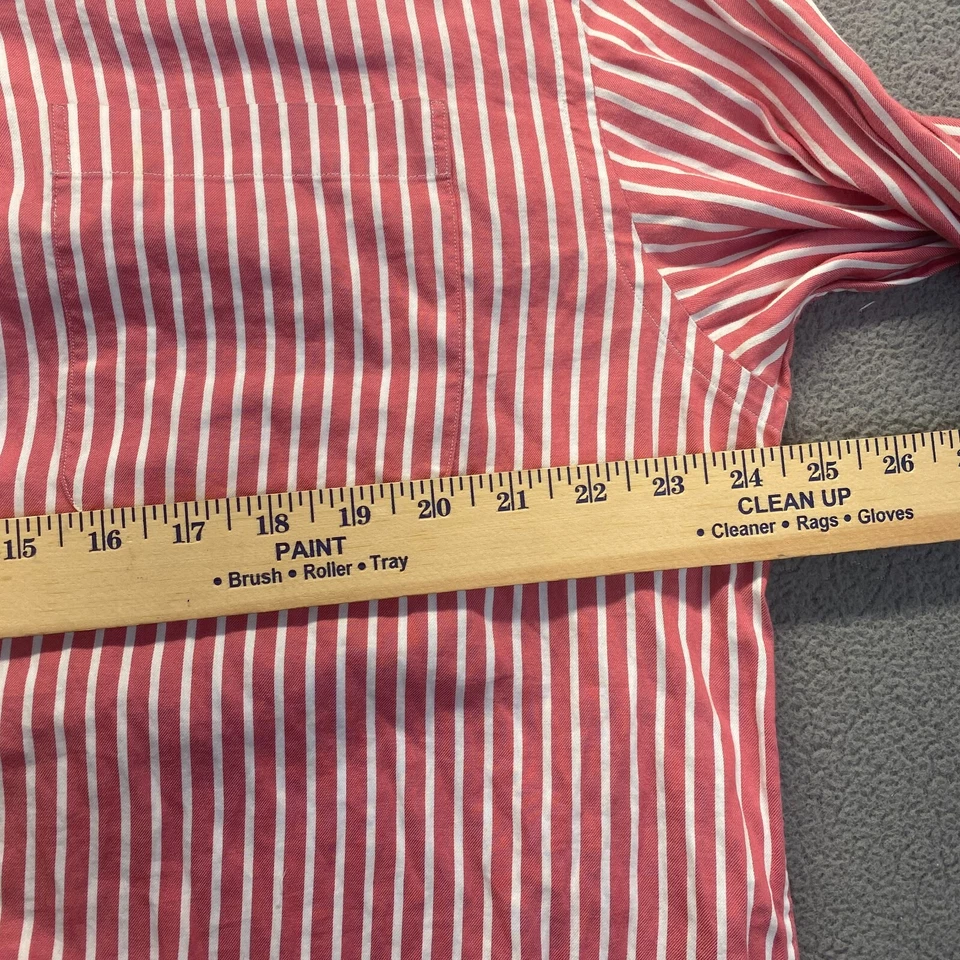 Lincs David Chu Dress Shirt Mens XLarge Red Striped Long Sleeve Button Up,Pocket - Image 3 of 4