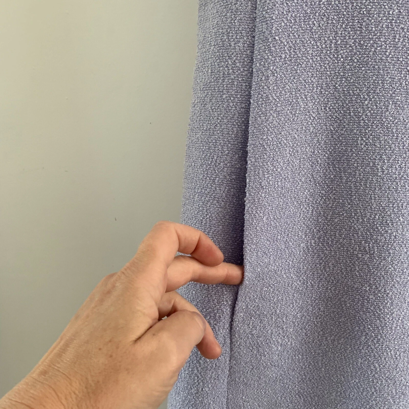 Moschino abito lilla economico chic boucle viola cambio quadrato UK 12 tasche IT44 10