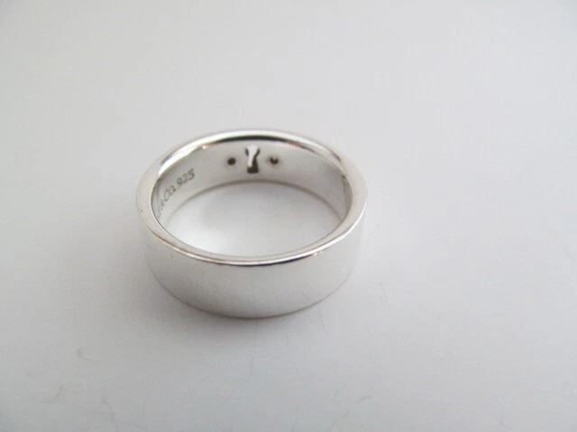 Auténtico anillo de plata esterlina con cerradura de diamante Tiffany & Co talla 6 Foto 4 de 4