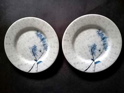 LENOX WATERCOLOR INDIGO BLUE Plate Set of two desert, tidbit, snack, hors  d'oeu