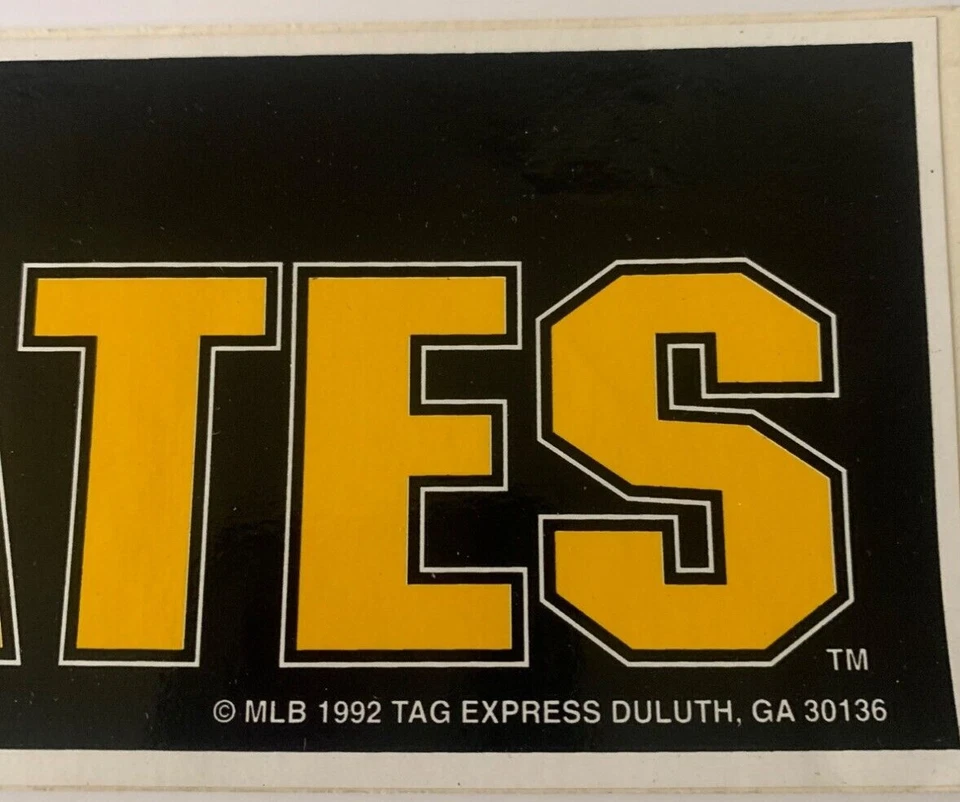 Pittsburgh Pirates MLB Bumper Sticker Vintage Made In USA By Tag Express 1992 - Image 2 of 4