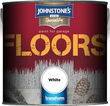 Johnstone's Garage Floor Paint for Concrete Brick Stone Tile White Paint 2.5L
