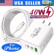 Dual PD 40W Fast Wall Charger Power Adapter iPhone 16 Pro Max 15 14 13 Plus lot