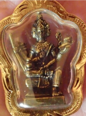 Unusual Durga Goddess figure in bubble shrine Pendant brass / metal