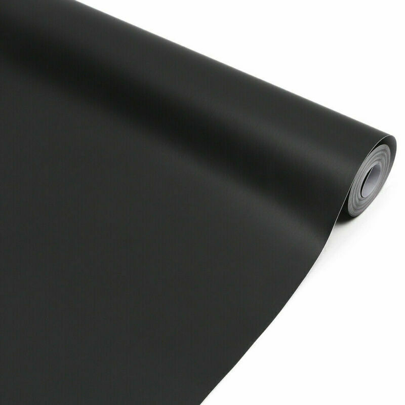 10M Matt Black Self Adhesive Wallpaper Modern Decor Peel and Stick
